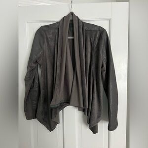 Blank NYC faux suede/leather drape jacket